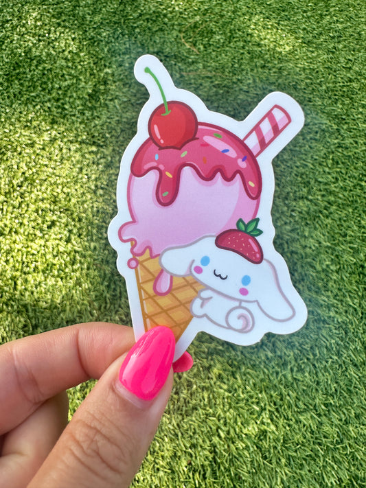 Kawaii Cinnamoroll Ice Cream Sticker